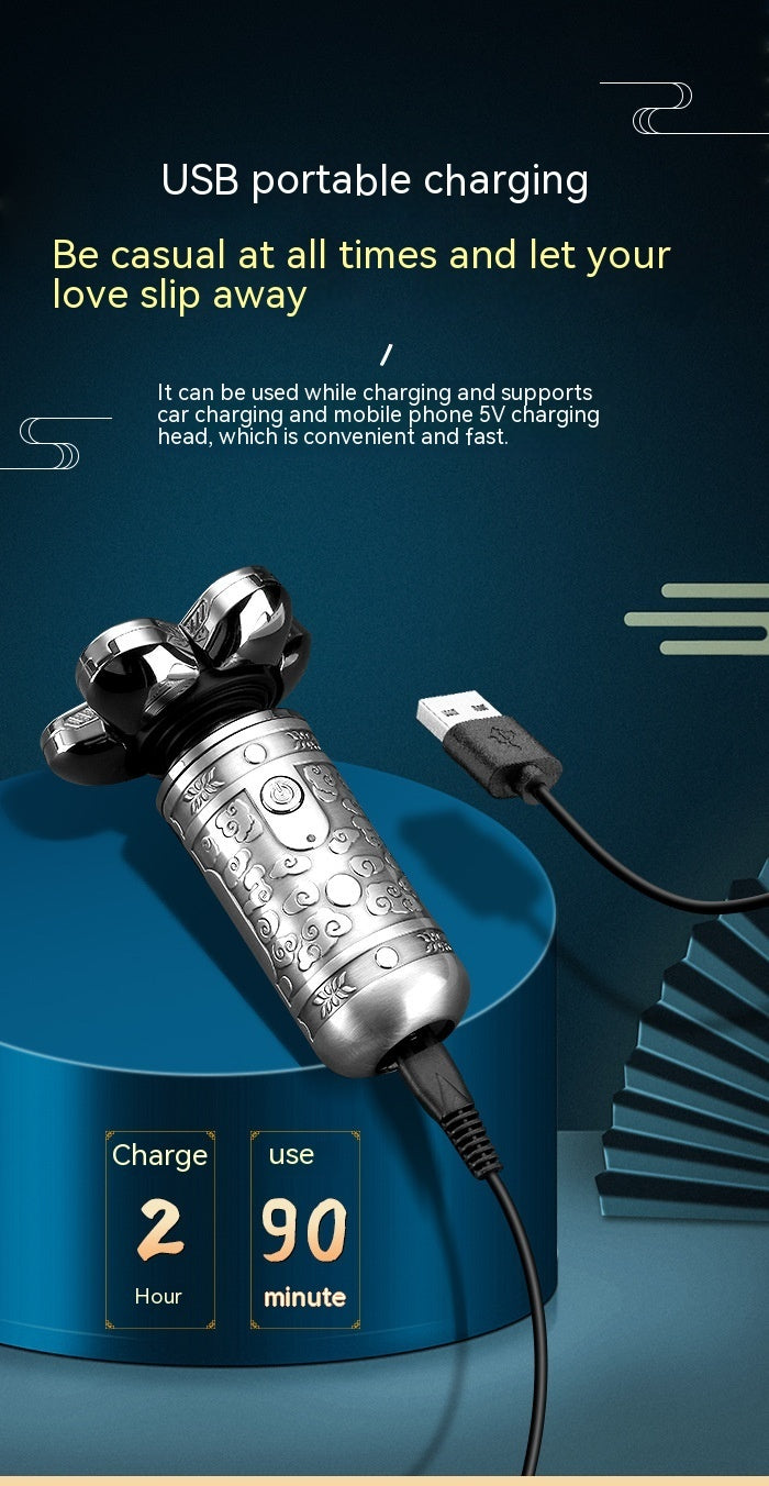 Alloy Body Compact Cutter Head Fully Washable Veneer Floating USB Shaver