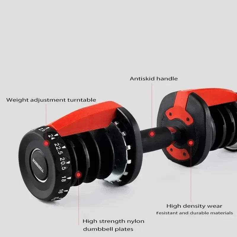48kg/90 lbs. Smart Dumbbells for Men: Fast, Detachable, and Adjustable Design, Suitable for Household and Gym Fitness Equipment