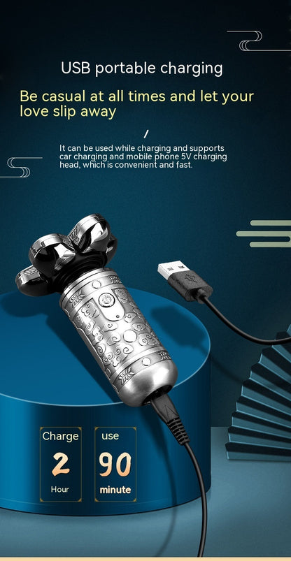Alloy Body Compact Cutter Head Fully Washable Veneer Floating USB Shaver