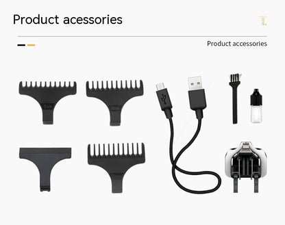 Oil Head Engraving Scissors Digital Display USB Charging Double Cutter Head Electric Clipper