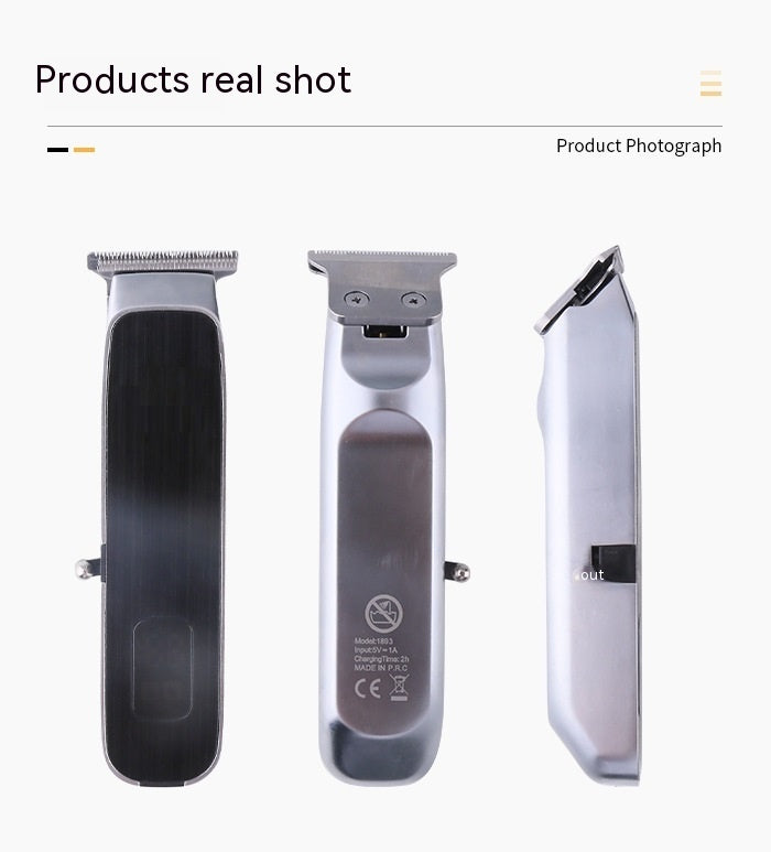 Oil Head Engraving Scissors Digital Display USB Charging Double Cutter Head Electric Clipper