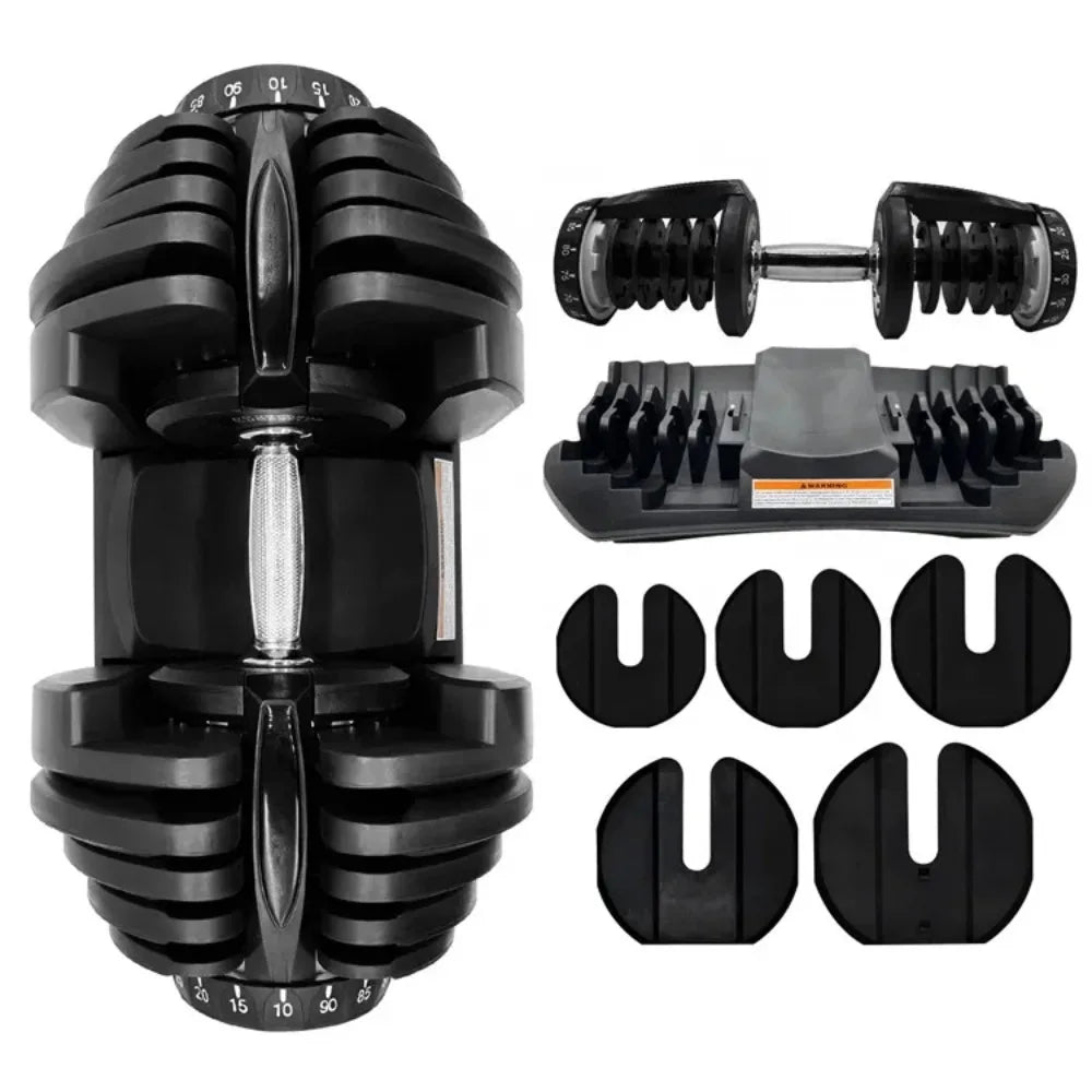 48kg/90 lbs. Smart Dumbbells for Men: Fast, Detachable, and Adjustable Design, Suitable for Household and Gym Fitness Equipment