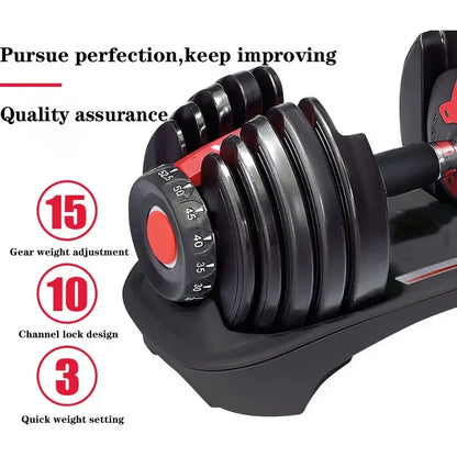 48kg/90 lbs. Smart Dumbbells for Men: Fast, Detachable, and Adjustable Design, Suitable for Household and Gym Fitness Equipment